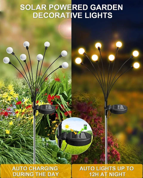 Firefly Outdoor Solar Lights 8 LED Warm Garden