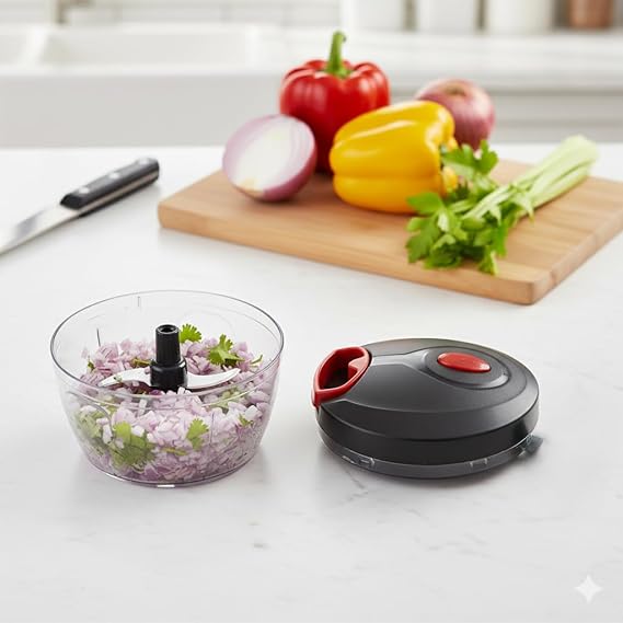 Handy Chopper Manual Food Processor, Pull String Vegetable and Fruit Chopper