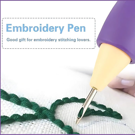 1 Set Punch Needle Set for Beginners - 3 Needle Sizes Threader, Embroidery Pen with Instructions - DIY Craft & Embroidery Tool,Sewing, Knitting, Embroidery Needle Punch (1 Set --- Purple punch needle set for embroidery)