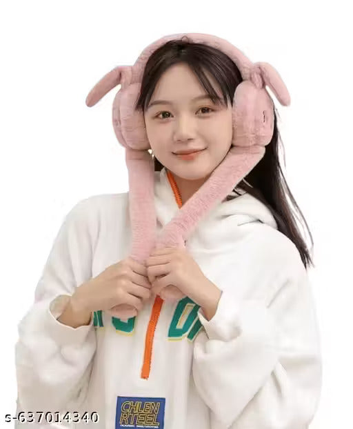 Winter Ear Muffs with Moving Jumping Rabbit Ears