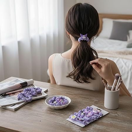 Kuromi Hair Rope Elastic High Ponytail Scrunchy Ring Hair