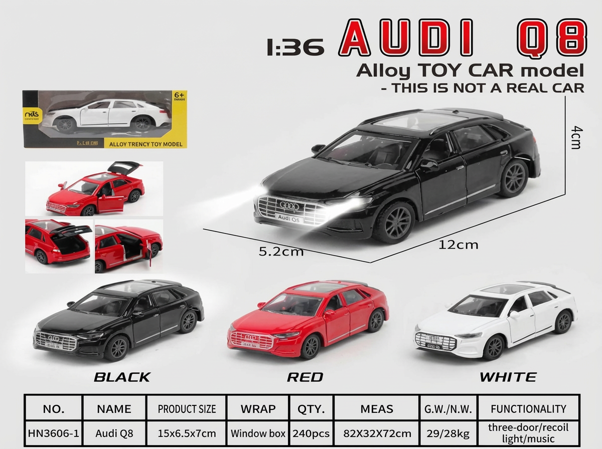 Mini Audi Q8 Diecast Car (Light & Music) Toy