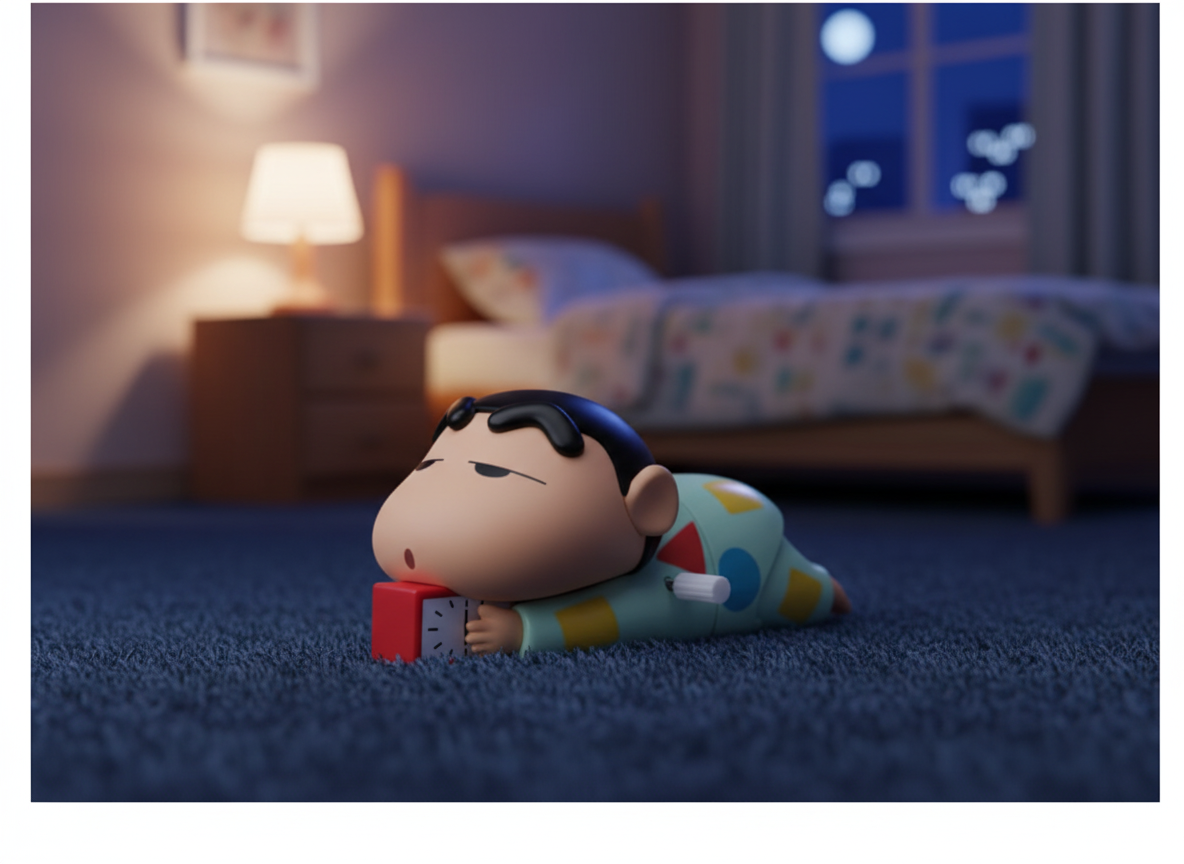 Shinchan Manual Clockwork Toy, 5CM Anime Character, Crawling Push Toy, Children's Birthday Gift Figure, Red and Yellow (Shinchan A)