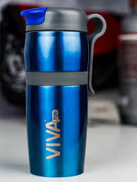 Stainless Steel Water Bottle, Double Wall Vacuum Insulated Travel Mug 100% Leak & Sweat Proof BPA Free, Cold 12 Hrs/Hot 12 Hrs Perfect for Camping, Cycling, Gym, School 420 ML by VIVA h2o