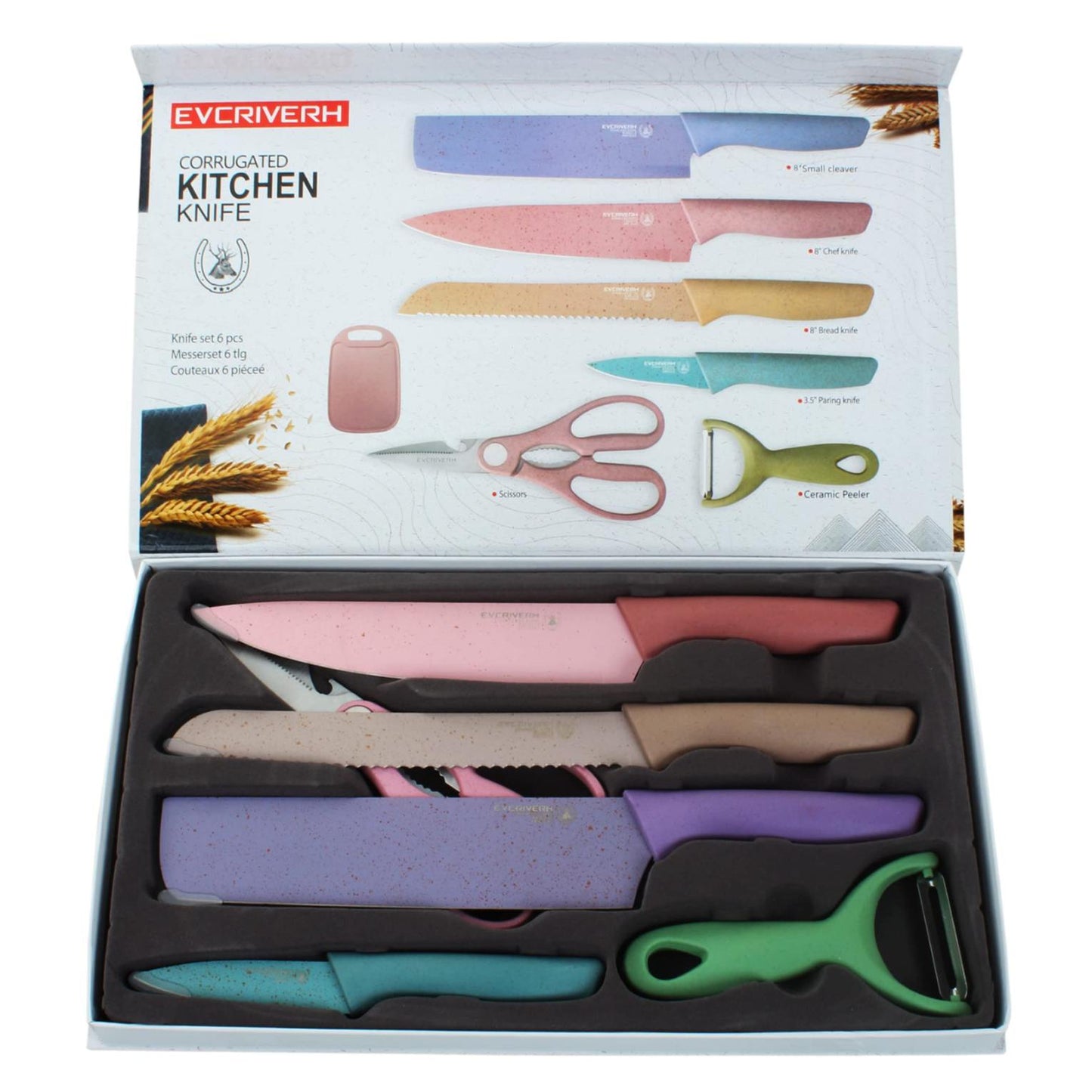 6 pc Corrugated Knife Set