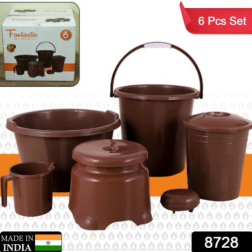 Plastic 6pc Bathroom Set