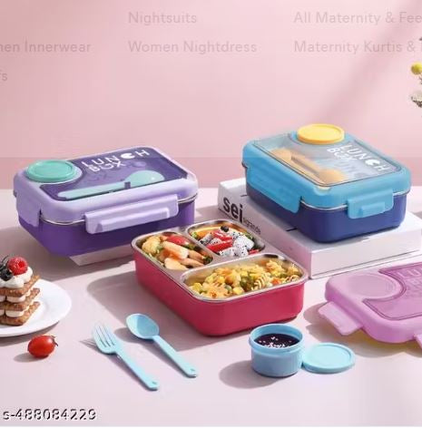 Iqix Lunch Box 3c Stainless Steal Individual Silicon Ring 750ml