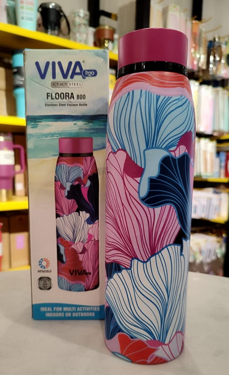 Viva Stainless Steel Floora Double Wall Vacuum Insulated- Stainless Steel Flask 800ml Bottle