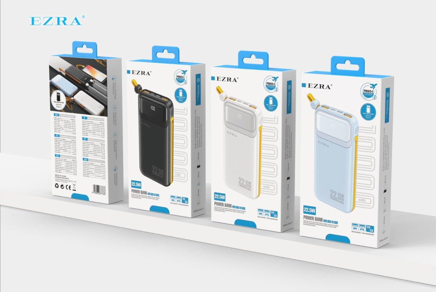 EZRA PB103 WITH BUILT IN CABLE 10000mAh 22.5W POWERBANK