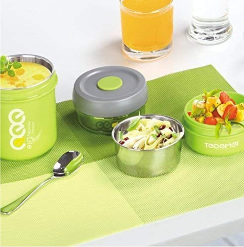 Dishwasher Safe Shristi Stainless Steel Insulated Vacuum Seal Leak Proof Lunch Box with 3 Detachable Jars