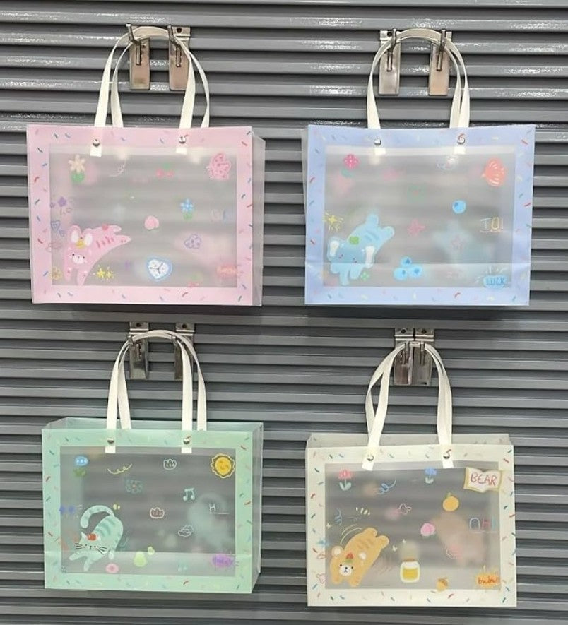 Transparent Gift Bags - Clear Plastic Gift Wrap Bag Reusable