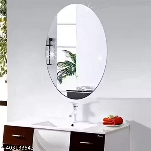 Flexible Oval Mirror Sticker for home decor,Bathroom,Kitchen Large