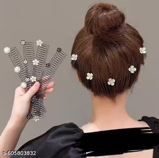 Invisible Flower U Shape Hair Finishing Fixer Wavy U Pin Hair Clip Combs