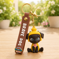 Cute Black Dog Silicone Keychain