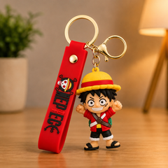 One Piece Silicone Keychain (Red)