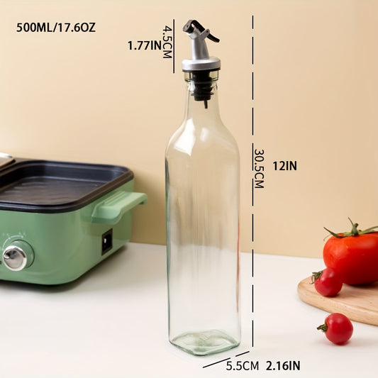 Glass oil dispenser bottle