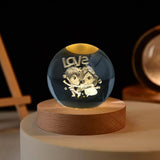 Love Boy Girl Crystal Ball Lamp