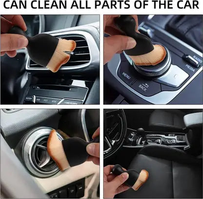 Mini Car Cleaning Brush with Handle and Dust Cover Car AC Vent Cleaner Dashboard Cleaner Accessories for Detailing Brush Multipurpose Gadget Cleaner Car Duster Brush (Pack of 2)