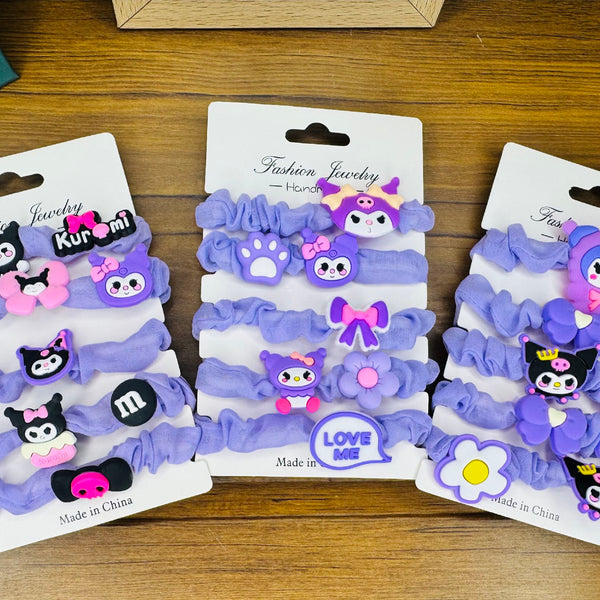 Kuromi Hair Rope Elastic High Ponytail Scrunchy Ring Hair