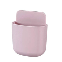 Plastic Multi Purpose Wall Mounted Storage Organizer Stand Plug Holder Case for Remote, Mobile, Phone Charger, Stationary Rack, Toothbrush for Home and Office