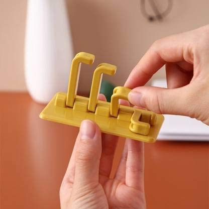 Self Adhesive Wall Hooks Waterproof Adhesive Sticky Layered Hooks | Hanging Capacity 2 Kg Max | Multipurpose Home Storage (Set of 2)