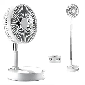 Rechargeable Fan For Home Portable Travel Mini Desk and table Air Circulator Fans with Adjustable Height from 14.2 inch to 3.3ft as Pedestal stand floor Fan, 3 Speed Settings