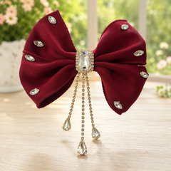 Korean Style Crystal Drop Hair Bow
