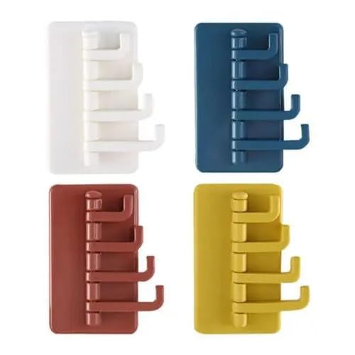 Self Adhesive Wall Hooks Waterproof Adhesive Sticky Layered Hooks | Hanging Capacity 2 Kg Max | Multipurpose Home Storage (Set of 2)