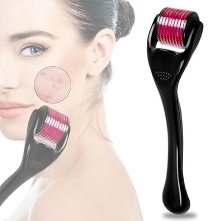 Derma Roller For Hair And Beard Regrowth 540 Micro 0.5MM Titanium Alloy Needles Reduces Hair Fall & Stimulates Hair Follicles, Safe and Effective Easy to use | Skin Care Men and Women