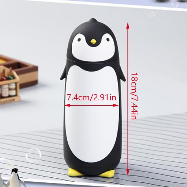 Penguin Glass Water Bottle 300ml