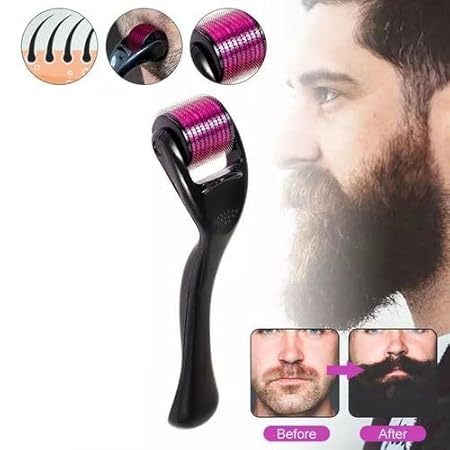 Derma Roller For Hair And Beard Regrowth 540 Micro 0.5MM Titanium Alloy Needles Reduces Hair Fall & Stimulates Hair Follicles, Safe and Effective Easy to use | Skin Care Men and Women