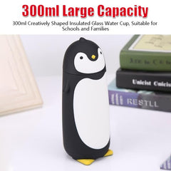 Penguin Glass Water Bottle 300ml