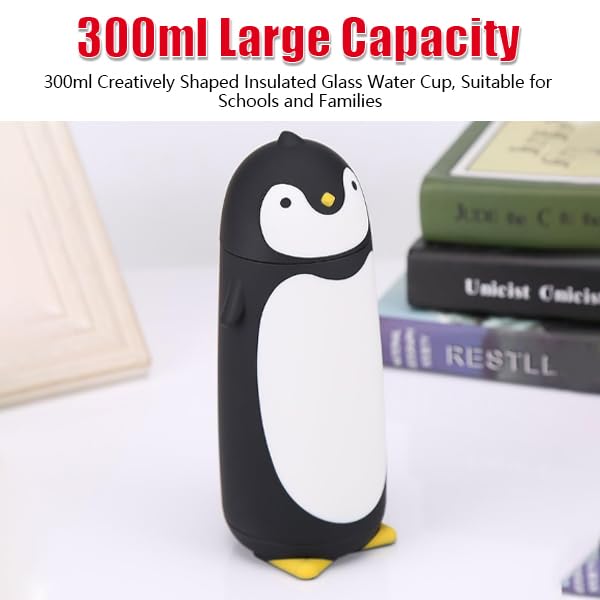 Penguin Glass Water Bottle 300ml