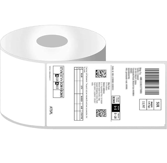 Direct Thermal Shipping Labels White 3 x 5 inches Barcode Shipping Label/Stickers Roll- (White, Pack of 10 Rolls)