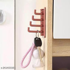 Self Adhesive Wall Hooks Waterproof Adhesive Sticky Layered Hooks | Hanging Capacity 2 Kg Max | Multipurpose Home Storage (Set of 2)