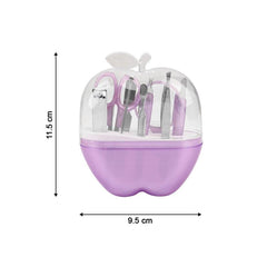 8 in 1 Apple Shape Manicure Set Compact Nail Care Kit with Clippers Scissors File Grooming Tools for Travel