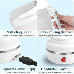 Portable Folding Silicone Water Kettle 1L Water Pot Outdoor Camping Travelling Hiking Kitchen Tools Tea Coffee Kettle Multi-Color (Set of 1) (MultiColor)