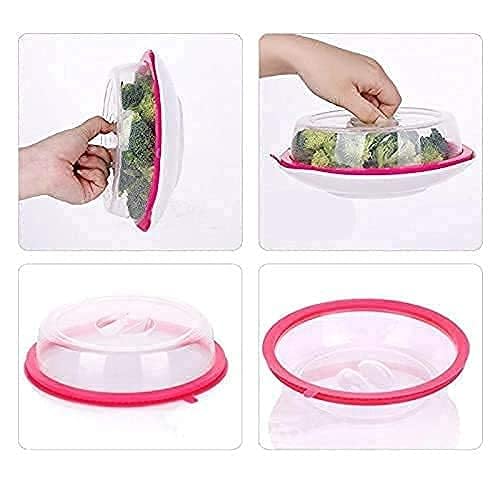 AIR-Tight Microwave Oven Dish Cover Microwave Splatter Cover Food Cover Microwave Food Plate Kitchen Plate Dish LID Dishwasher Safe
