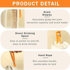 8-Leaf Blade Portable Travel Juicer Compact, Lightweight, and Easy to Clean Design for On-The-Go Juice Extraction USB Rechargeable Crushing Ice, Fruits and Vegetables, Multi-Purpose