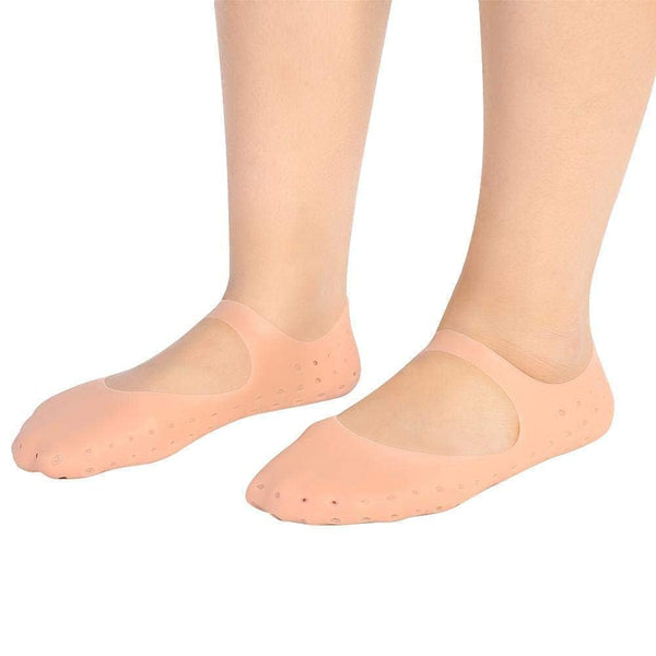 eel Socks Care Silicone Socks with Comfort Strap, Full Length, Anti-Crack Moisturizing Gel Protection (Anti Crack Full Heel Socks with Strap)