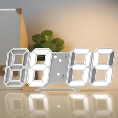 3D Led Digital Clock Alarm Clock Desk Wall Clocks with Control with Time/Date/Temperature Display and Timer, Digital Wall Clock for Bedroom Living Room Classroom Office and Hotel