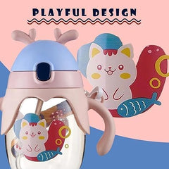 250 ML Training Straw-Proof Durable Drinking Bottle – Leak-Proof, Easy-Clean Kids’ Hydration Cup with Soft Straw & BPA-Free Design (Assorted Color)