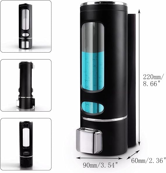 Wall Mounted Liquid Soap Dispenser, 400ml Manual Pump, for Shampoo, Sanitizer, and Lotion, High-Durability ABS Storage, for Bathroom and Kitchen