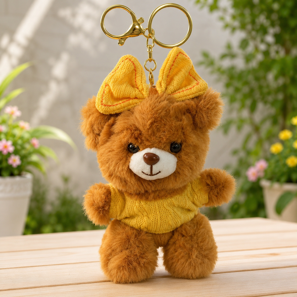 Female Bear soft Toy Keychain