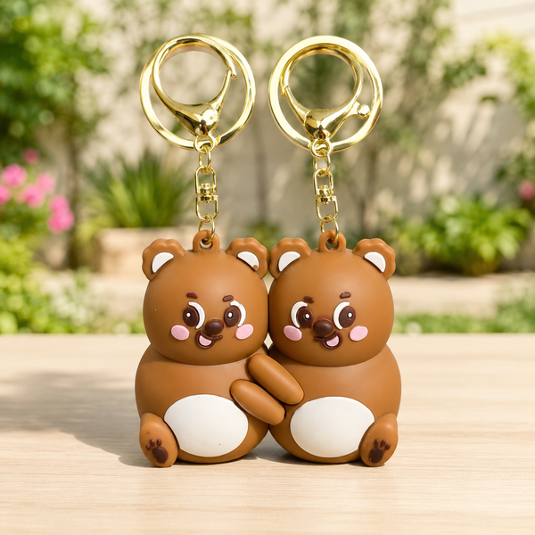 Cute Bear Couple Keychain