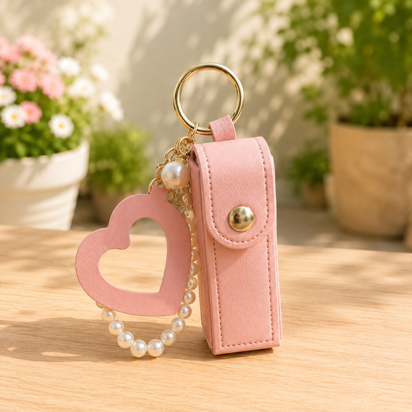 Lipstick Holder With Mirror Braclet Keychain