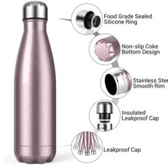 Water Bottle Stainless Steel Thermal Double Layer Vacuum Drinking Bottles Drinkware Flasks Home Office Outdoor Best Gifting Idea for Birthday & Valentines Gift (Random Color - 1 Piece) Brand: Generic