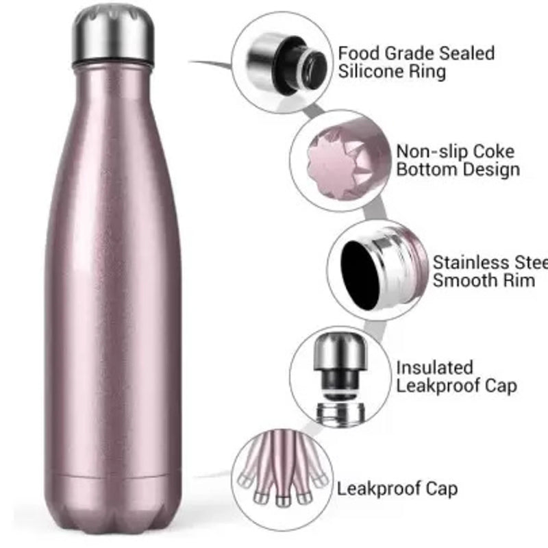 Water Bottle Stainless Steel Thermal Double Layer Vacuum Drinking Bottles Drinkware Flasks Home Office Outdoor Best Gifting Idea for Birthday & Valentines Gift (Random Color - 1 Piece) Brand: Generic