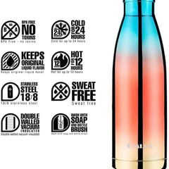Water Bottle Stainless Steel Thermal Double Layer Vacuum Drinking Bottles Drinkware Flasks Home Office Outdoor Best Gifting Idea for Birthday & Valentines Gift (Random Color - 1 Piece) Brand: Generic