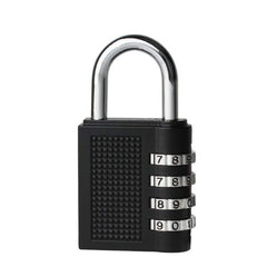 4-Dial Combination Padlock | Resettable Password PinLock for Home, Office, Hotel, Locker, Gate & Safe Security | Multipurpose Durable Lock – Black CH-415